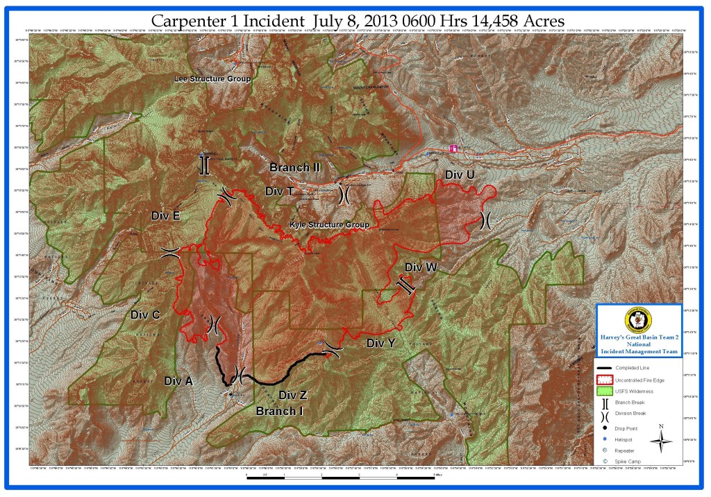 Carpenter 1 Fire Map 07/08/13
